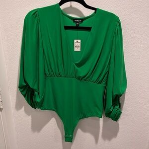 Express green bodysuit dolman sleeve